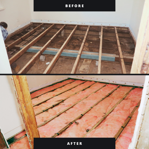 Before And After Under Floor Insulation