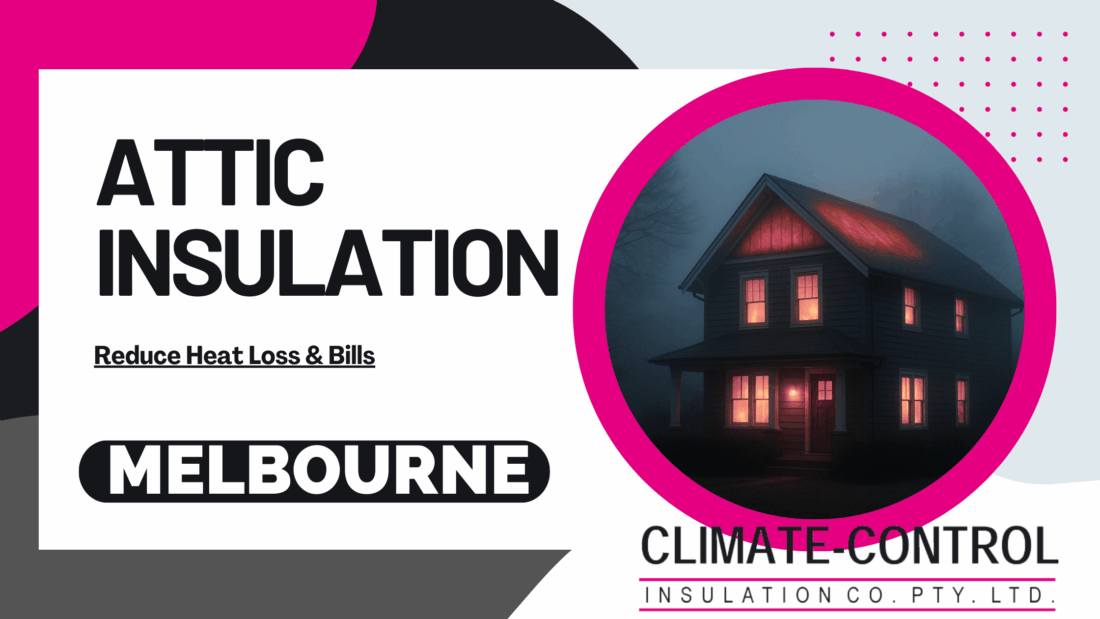 Attic Insulation Blog Banner, with Picture of House showing heat areas
